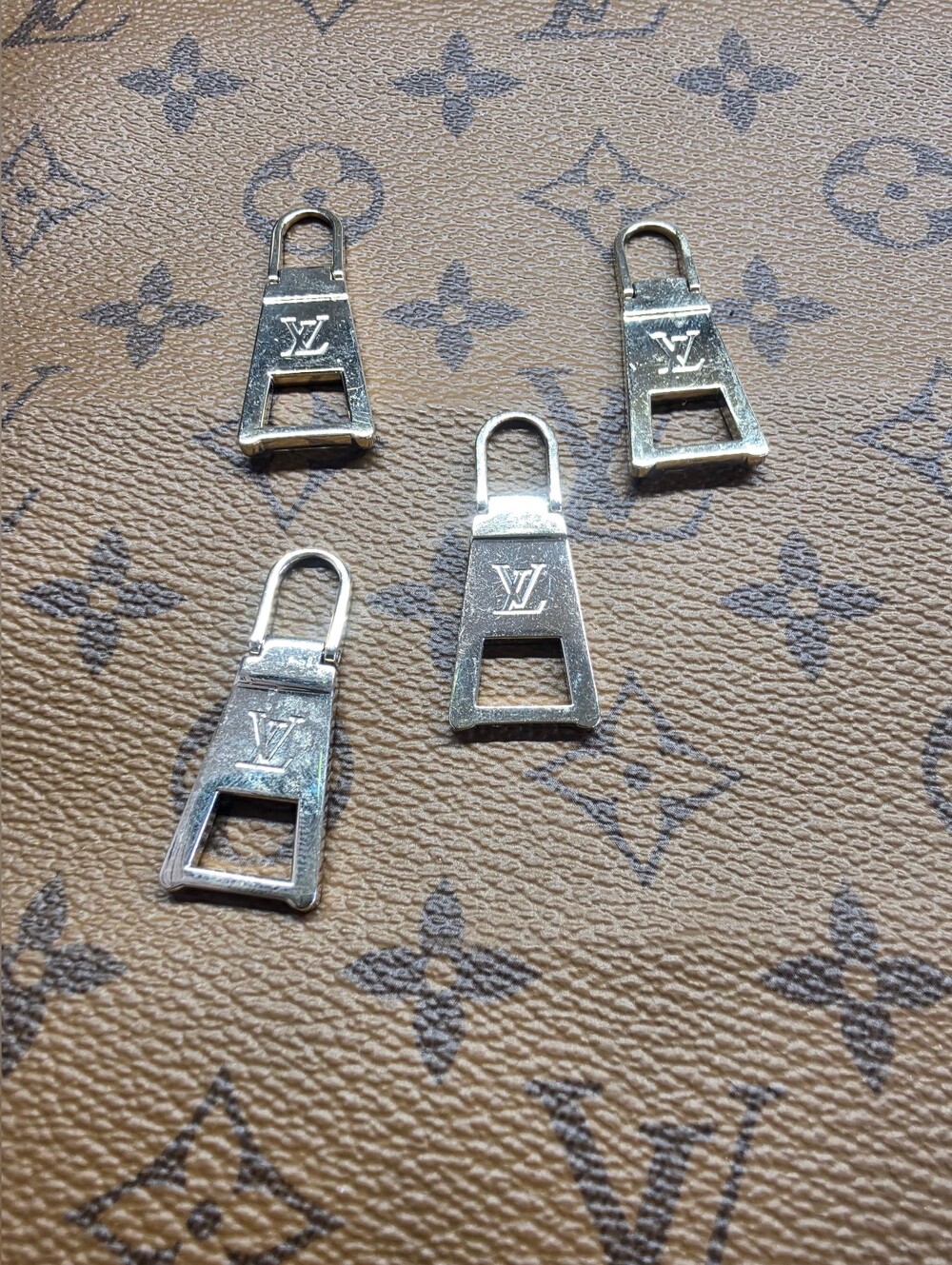 Louis Vuitton Gold-Tone LV Zipper Pull Charms (Set of 4)
